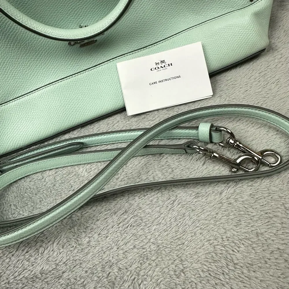 Coach Seaglass Mint Green Studded Sierra Satchel Bag With Crossbody Strap‎